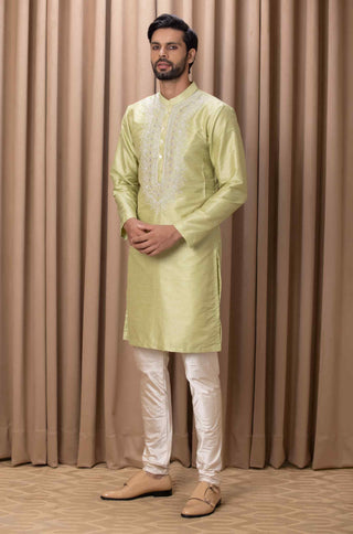 Fahad mint green bandi set