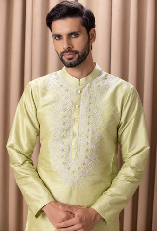 Fahad mint green bandi set