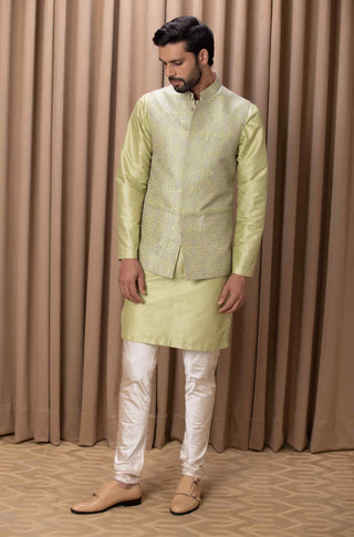 Fahad mint green bandi set