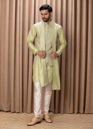 Fahad mint green bandi set