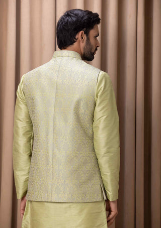 Fahad mint green bandi set