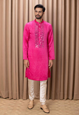 Imran hot pink bandi set