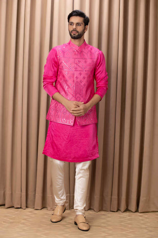 Imran hot pink bandi set