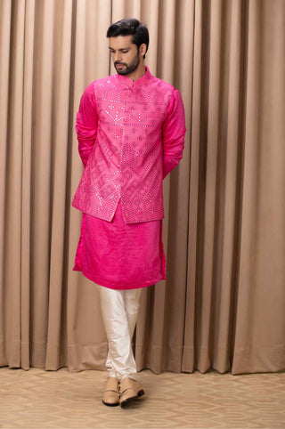 Imran hot pink bandi set