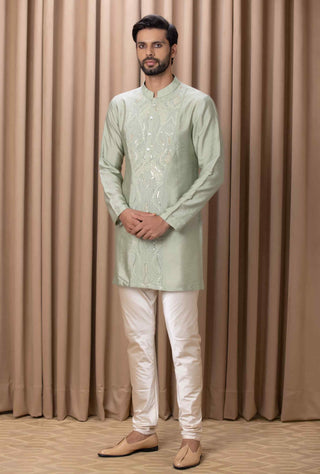 Javed mint green bandi set