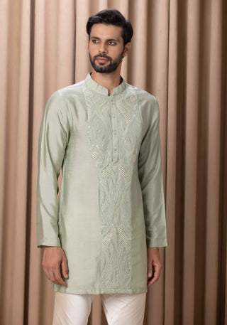 Javed mint green bandi set