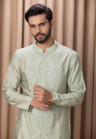 Javed mint green bandi set