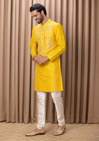 Ghazi mustard kurta and pant