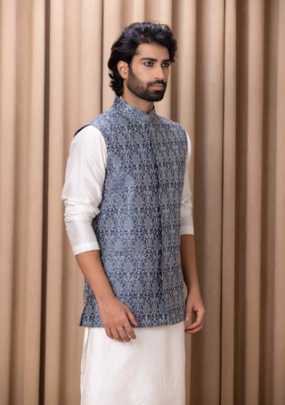 Fahad blue bandi set