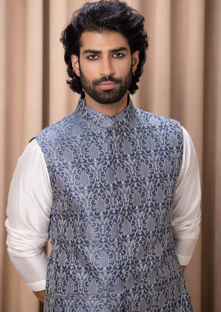 Fahad blue bandi set