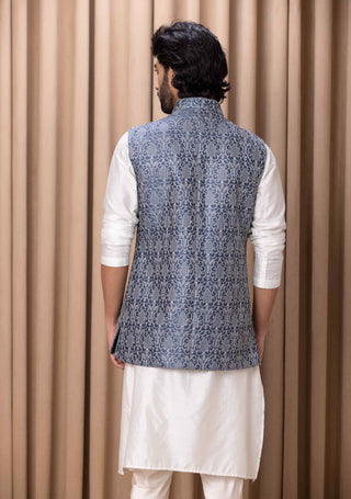 Fahad blue bandi set