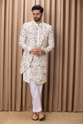 Amaani printed indo-western jacket and kurta set