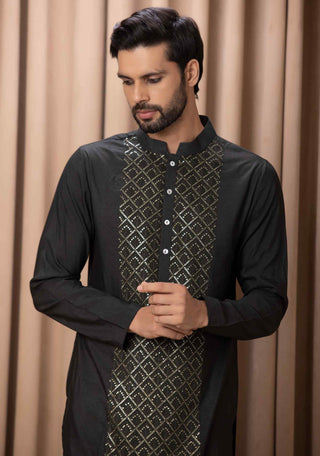 Ranjha olive indo-western jacket and kurta set