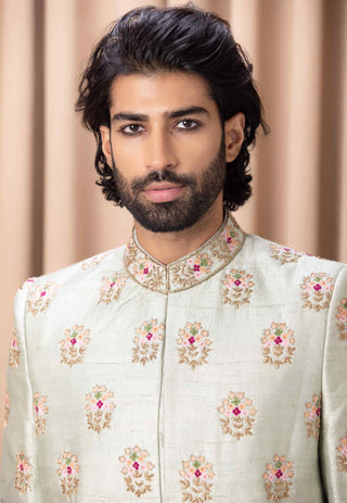 Lahore mint green sherwani set