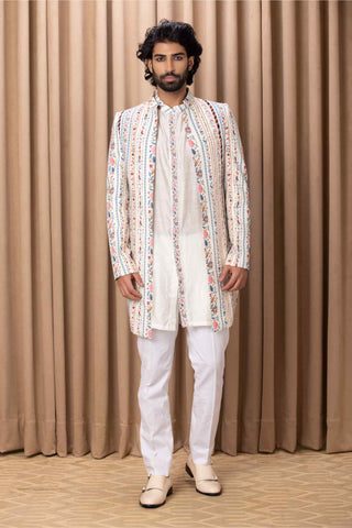 Lakeer offwhite indo-western jacket and kurta set