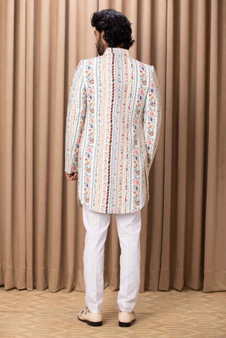 Lakeer offwhite indo-western jacket and kurta set