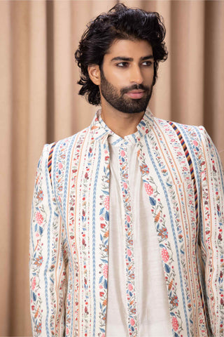 Lakeer offwhite indo-western jacket and kurta set