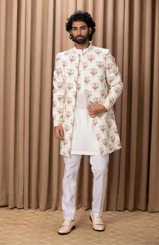 Noor ivory indo-western jacket and kurta set