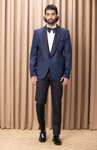 Nirvaan navy tuxedo jacket and pant