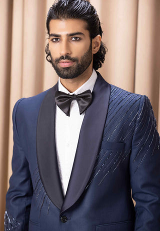 Nirvaan navy tuxedo jacket and pant