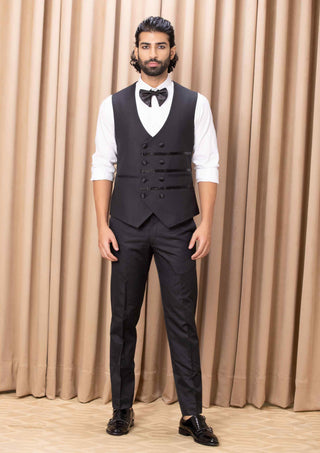 Zarin black tuxedo jacket, waistcoat and pant