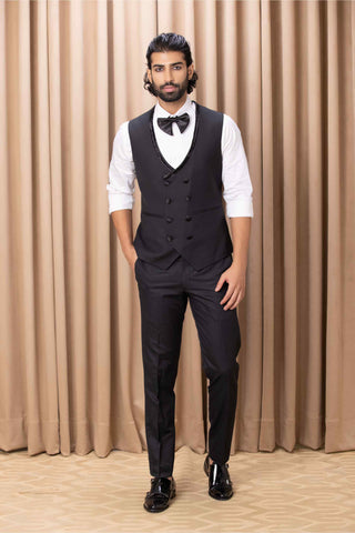 Daryush black tuxedo jacket set