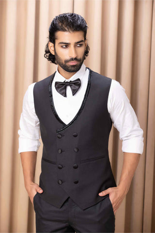 Daryush black tuxedo jacket set