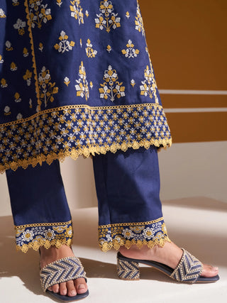 Blue marlow kurta set