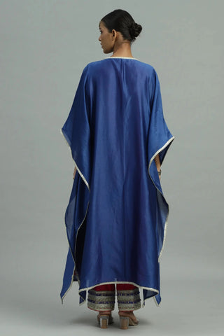 Blue cape with long slip & straight pants