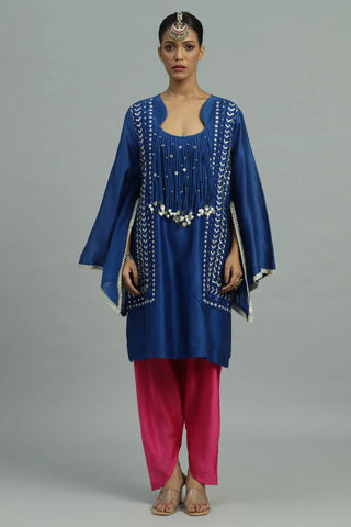 Blue kurta dhoti pants & dupatta