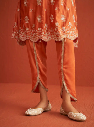 Kangna burnt orange kurta set