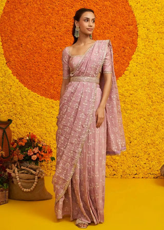 Sohneya lilac sari and blouse piece