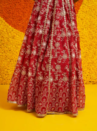 Saiyaara red lehenga set