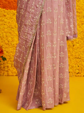 Sohneya lilac sari and blouse piece