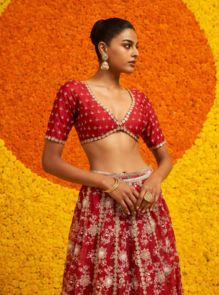 Saiyaara red lehenga set