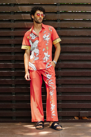 Multicolor bloom printed shirt with pants