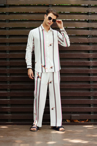 White duet shirt with pants