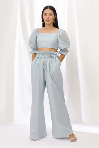 Seafoam crop top and drawstring pants