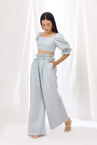 Seafoam crop top and drawstring pants