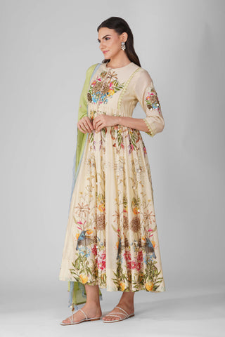 Kora sky garden printed anarkali set