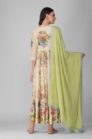 Kora sky garden printed anarkali set