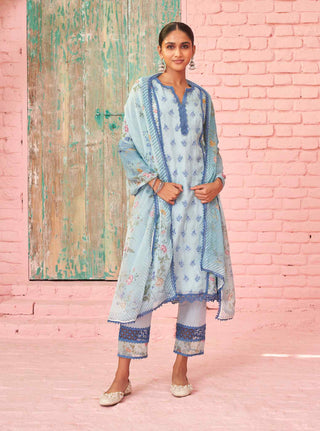 Blue alwen kurta set