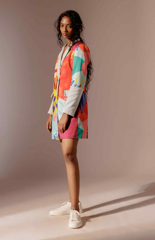 Island colour block blazer dress