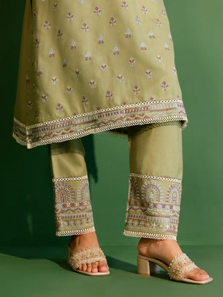 Green wren kurta set