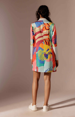 Island colour block blazer dress