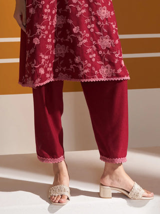 Maroon juno kurta set