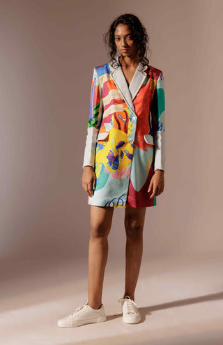 Island colour block blazer dress