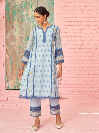 Blue alwen kurta set