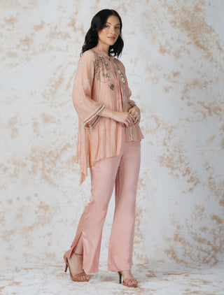 Pink baroque work shirt and pants