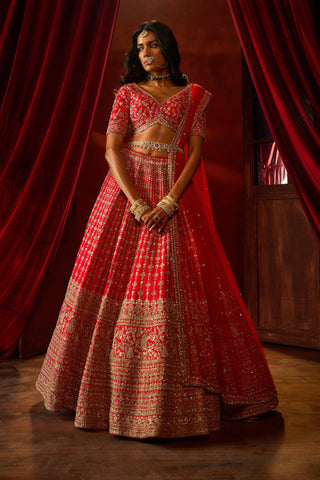 Rani pink aahana embroidered lehenga set